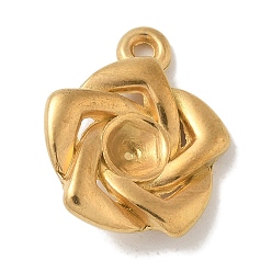 Настоящее золото 18K Ионное покрытие (ip) 304 подвески из нержавеющей стали, , реальный 18 k позолоченный, 19.5x16.5x4.5 мм, отверстие : 1.6 мм