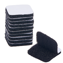 Черный 40 шт. самоклеящийся нейлон с полиэстеровыми лентами-липучками, чёрные, 25x25x3 мм, 40 шт / комплект