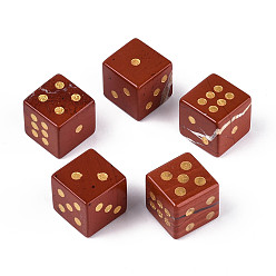 Красный Камень Резные кубики из натуральной красной яшмы, для настольных игр, 15~16.5x15~16.5x15~16.5 мм