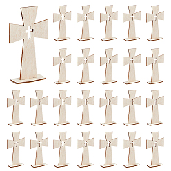 Бланшированный Миндаль 30 шт. деревянных крестовых украшений, бланшированный миндаль, 63x24.5x110 мм