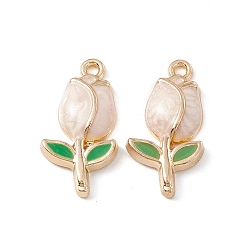 Лавандовый румянец Подвески из эмали и сплава, золотые, тюльпан очарование, лавандовый румянец, 22.5x11.5x3.5 мм, отверстие : 1.6 мм