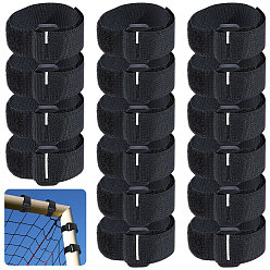 Black Nylon Cable Straps, with ABS Plastic Clasps and Hook and Loop Fastener, Black, 212x20.5x1.5mm