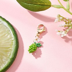 Желто-Зеленый Подвесные украшения из бисера в виде лимонного стекла, с 304 из нержавеющей стали Lobster Claw застежками, желто-зеленый, 36 мм