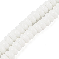 Белый Бусины лэмпворк , плоско-круглые, белые, 10x5.5 мм, отверстие : 2 мм