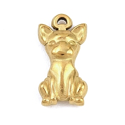 Собака 304 подвески из нержавеющей стали, золотые, очаровашка чихуахуа, 17x9x4 мм, отверстие : 1 мм