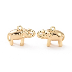 Настоящее золото 18K Латунные подвески, без кадмия, без никеля и без свинца, слон, реальный 18 k позолоченный, 11x15x6 мм, отверстие : 1.2 мм