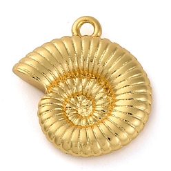 Настоящее золото 18K Стойки обшивки латунные подвески, без кадмия и без свинца, долговечный, формы раковины, реальный 18 k позолоченный, 13.5x12.5x3 мм, отверстие : 1.2 мм