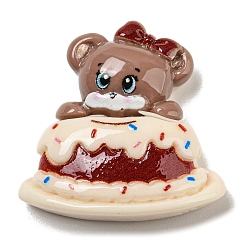 Food Рождественский thene из непрозрачной смолы декодирует кабошоны, огнеупорный кирпич, питание, 29x28.5x8 мм