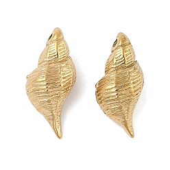 Настоящее золото 18K 304 подвески из нержавеющей стали, раковины прелести, вакуумное покрытие pvd, реальный 18 k позолоченный, 18x8x7 мм, отверстие : 1 мм