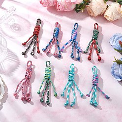 (52) Непрозрачная лаванда 8 шт. полиэстер и спандекс парашютный шнур подвесные украшения, разноцветные, 120x15.5x13 мм, отверстие : 4.5x16 мм