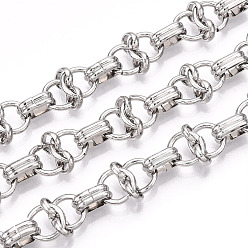 Платина Железные цепи с круглыми звеньями, несварные, с катушкой, платина, 8x1 мм, около 32.81 футов (10 м) / рулон