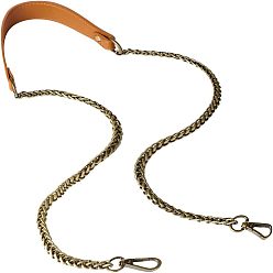 Chocolate PU Leather Bag Straps, with Alloy Swivel Clasps and Iron Wheat Chain, for Bag Replacement Accessories, Chocolate, 112x0.7~3x0.4~0.7cm