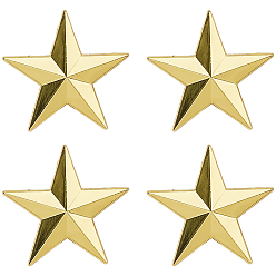 Золотой 4 шт. Звездообразные литые булавки для лацканов одежды рюкзака, золотые, 38x40 мм