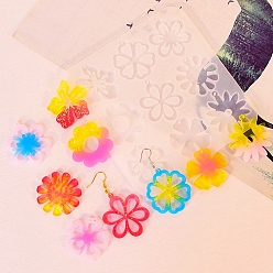 Цветок Силиконовые формы для подвесок в виде цветов своими руками, формы для литья смолы, для уф-смолы, изготовление изделий из эпоксидной смолы, серый, 131x125x4.5 мм, отверстие : 2 мм, внутренний диаметр: 34~36x38~42 мм