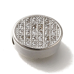 Платина Овальная стойка, покрытие из латуни, микропаве, прозрачные бусины из кубического циркония, долговечный, без кадмия и без свинца, платина, 9x7x5 мм, отверстие : 3 мм