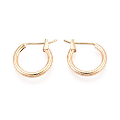 Настоящее золото 18K Серьги из 304 нержавеющей стали, с латунным, реальный 18 k позолоченный, 14.5x15x3 мм