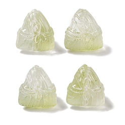 Темный Морско-зеленый Краски для выпечки стеклянные бусины, треугольный цзунцзы, темно-зеленый, 15.5~16x15x14 мм, отверстие : 1.2 мм