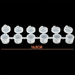 Белый Пластиковые краски горшки полоски, горшки мини-пустые стаканчики для краски с крышками, для художественных промыслов акварельный пигмент, белые, 16.8 см, емкость: 3 мл (0.10 жидких унций)