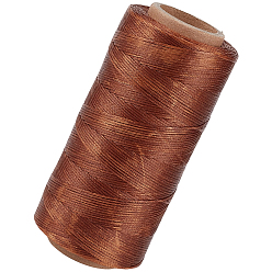 Marron Sablonneux 1 enrouler à plat le cordon en coton ciré, avec 1 des sacs cadeaux en organza avec cordon de serrage, Sandy Brown, 0.8mm, environ 284.34 yards (260m)/rouleau
