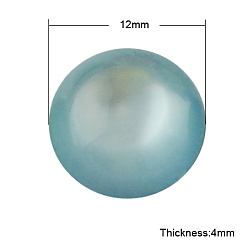 Небесно-голубой Кабошоны из смолы, имитации кошачьего глаза , полукруглый, голубой, 12x4 мм
