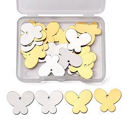 (52) Непрозрачная лаванда Латунные подвески, бабочка, разноцветные, 18x21x0.5 мм, отверстие : 1.5 мм, 2 цветов, 12 шт / цвет, 24 шт / коробка