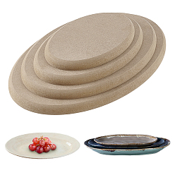 Светло-коричневый 6 шт. 6 стили МДФ деревянные доски формы, инструменты для изготовления керамики, овальные, загар, 142~328x90~204x15 мм, 1 шт / стиль