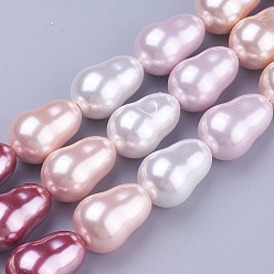 (52) Непрозрачная лаванда Оболочки жемчужина бисер нитей, слеза, разноцветные, 18~19x12~13 мм, отверстие : 1 мм, около 22 шт / нитка, 15.9 дюйм (40.5 см)