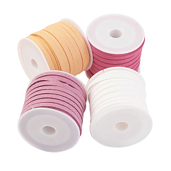 (52) Непрозрачная лаванда Шнуры из искусственной замши, искусственная замшевая кружева, разноцветные, 4x1.5 мм, около 5.46 ярдов (5 м) / рулон, 4 рулонов / набор