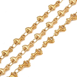Real 18K Gold Plated 5M 304 Stainless Steel Horse Link Chains, Soldered, with Spool, Ion Plating(IP), Long-Lasting Plated, Real 18K Gold Plated, 8x5x2mm, about 16.40 Feet(5m)/Roll