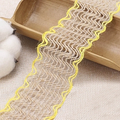 Jaune Champagne Ruban tressé en lin m, rubans de décoration, jaune champagne, 2 pouces (2 mm), environ 52 yards (2.19m)/pc