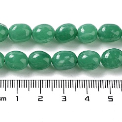 Medium Aquamarine Natural Jade Beads Strands, Dyed, Nuggets, Tumbled Stone, Medium Aquamarine, 9.5~11.5x8~8.5x7~8mm, Hole: 1mm, about 34~38pcs/strand, 14.76~15.16''(37.5~38.5cm)