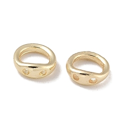Настоящее золото 14K Латунные кольца-шармы-соединители, браслет ожерелье конец петля провод протектор, реальный 14 k позолоченный, 5x2 мм, отверстие : 0.8 мм