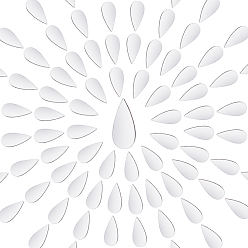 Серебро Стеклянная мозаика зеркальная плитка, для украшения дома или поделок, слеза, серебряные, 25.5x12x1.2 мм