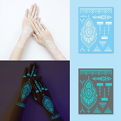 Цветок Светящиеся съемные временные водонепроницаемые татуировки бумажные наклейки, светящиеся в темноте наклейки, цветок, 15.8x12 см