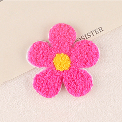 Средний Фиолетово-красный Компьютеризированная ткань для вышивки в форме цветка, гладить/пришивать нашивки, аксессуары для костюма, средне фиолетовый красный, 51x51 мм