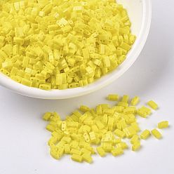 (HTL404) Opaque Yellow MIYUKI Half TILA Beads, Japanese Seed Beads, 2 Hole, (HTL404) Opaque Yellow, 5x2.3x1.9mm, Hole: 0.8mm, about 12500pcs/500g