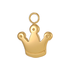 Настоящее золото 18K 304 прелести нержавеющей стали, корона, ионное покрытие (ip), реальный 18 k позолоченный, 12x10 мм