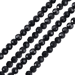 Tourmaline 2 Strands Natural Tourmaline Beads Strands, Faceted, Round, 4~4.5x4mm, Hole: 1mm, about 49pcs/strand, 7.48''(19cm)