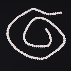 Белый Навахо Стеклянные бсуины, имитация нефрита, граненые, рондель, навахо белый, 4x3 мм, отверстие : 1 мм, около 138 шт / нитка, 16.5 дюйм