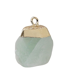 Флюорит Подвески из натуральных зеленых самородков флюорита, очарование камня, золотой свет, 10~15 мм