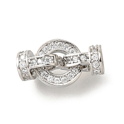 Платина Кольцо латунное микропаве прозрачный кубический цирконий застежки-защелки, долговечный, без кадмия и без свинца, стойки покрытие, платина, 13.5 мм