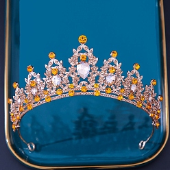 Подсолнух Ободки для волос с короной из сплава и стразами, аксессуары для волос для девочек, женщин, украшение для вечеринки, подсолнечник, 140 мм