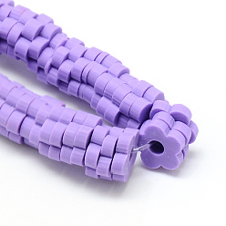 Лиловый Нити из полимерных глин, цветок, сирень, 4~6x4~6x1~1.5 мм, отверстие : 2 мм, около 313~350 шт / нитка, 15.35 дюйм ~ 16.14 дюйм