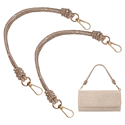 Сочный Персик 2шт. стеклянные стразы, резиновый шнур, ручки для сумок, с поворотными застежками сплава, золотые, сочный персик, 330 мм