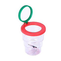 Red Two Lens ABS Plastic Insect Viewer Box Magnifier, with Acrylic Optical Lens, Red, Magnification: 8X, Lens: 50mm, Magnification: 5X, Lens: 45mm, Fold: 4.3x7.2x5cm