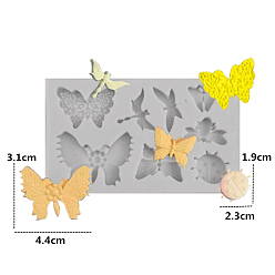 Insects Пищевые силиконовые формы, формы помады, для украшения торта поделки, цвет шоколада, конфеты, рисунок насекомых, 68x107x9 мм, Внутренний диаметр: 31x44 мм и 23x19 мм