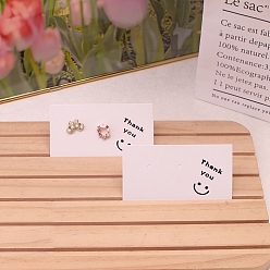 Белый Бумажные карты дисплея серьги, прямоугольник с рисунком улыбающегося лица, белые, 5x9 см, 100 шт / комплект