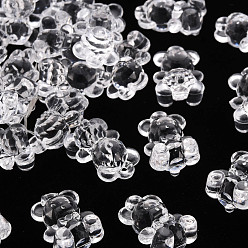 Прозрачный Прозрачные акриловые подвески, граненые, медведь, прозрачные, 19.5x13.5x10.5 мм, отверстие : 1.5 мм, Около 400 шт / 500 г