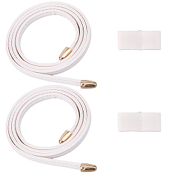 Белый Плоский шнурок из искусственной кожи для сумки-ведра, со сплавочной фурнитурой, золотые, белые, 1000x7x3~8 мм