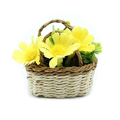 Желтый Миниатюрные украшения из ткани, аксессуары для домашнего кукольного домика с микро-ландшафтом, притворяясь опорными украшениями, цветок, желтые, 50x50x55 мм